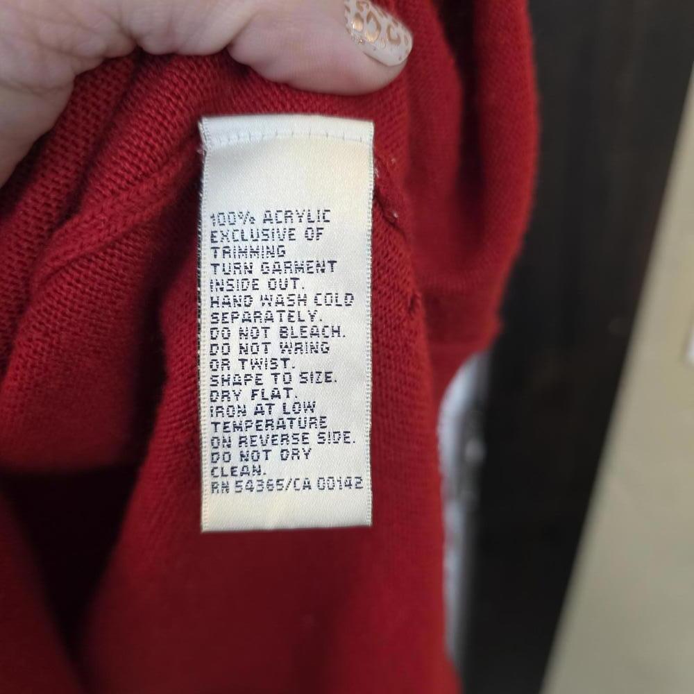 Allison Daley Women's Red Knit Sweater with Tie Detail XL holiday - Picture 4 of 7
